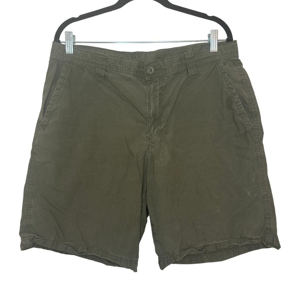 Columbia Sportswear Men's 34W 10L Athletic Shorts Green Cotton Pockets